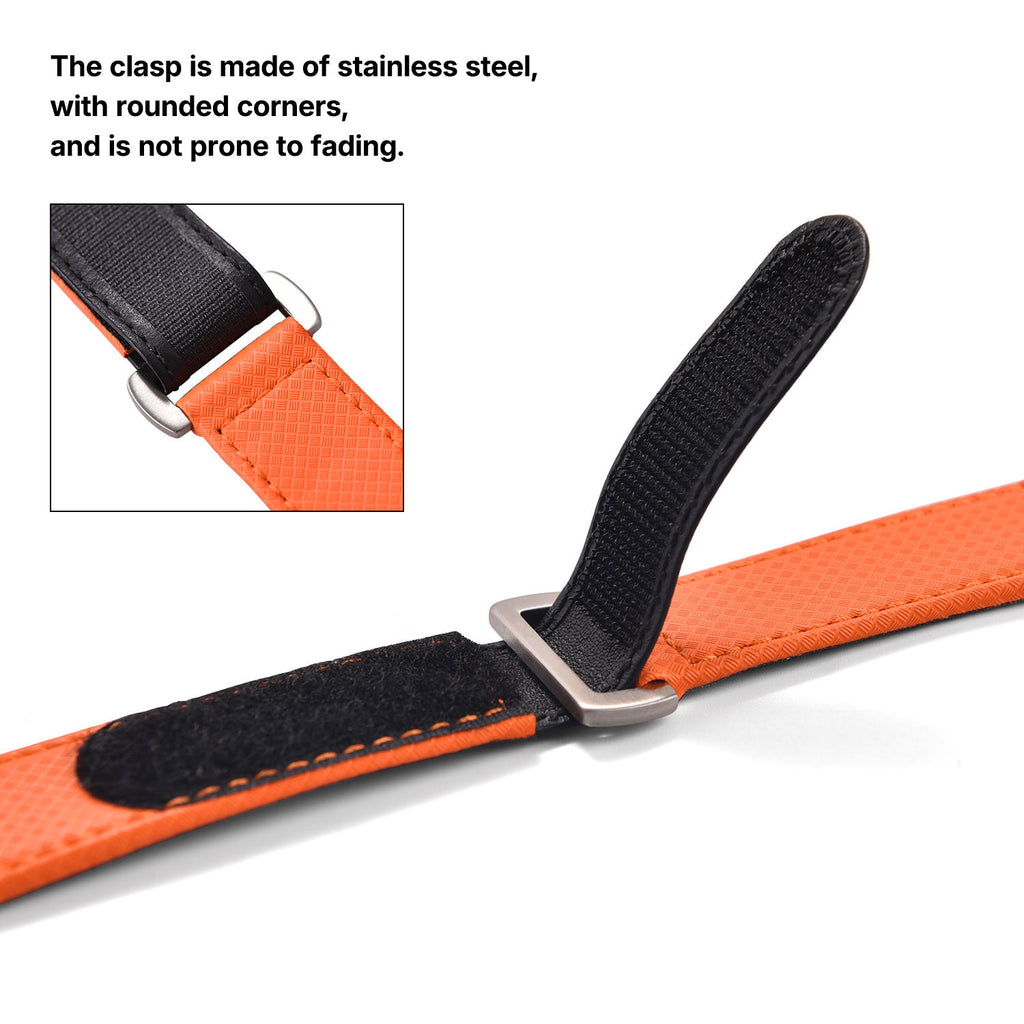 Textured Replacement Watch Band | Adjustable Quick Release Watch Strap with Hook & Loop Closure